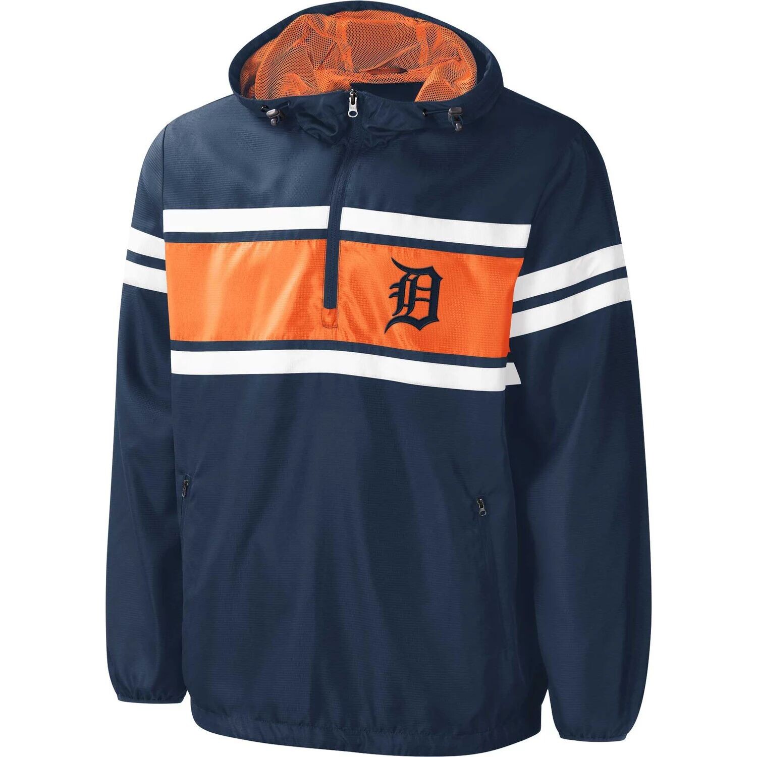 Мужская спортивная ветровка с молнией до половины от Carl Banks Navy Detroit Tigers Game Score G-III
Мужская спортивная ветровка с молнией до половины от Carl Banks Navy Detroit Tigers Game Score G-III