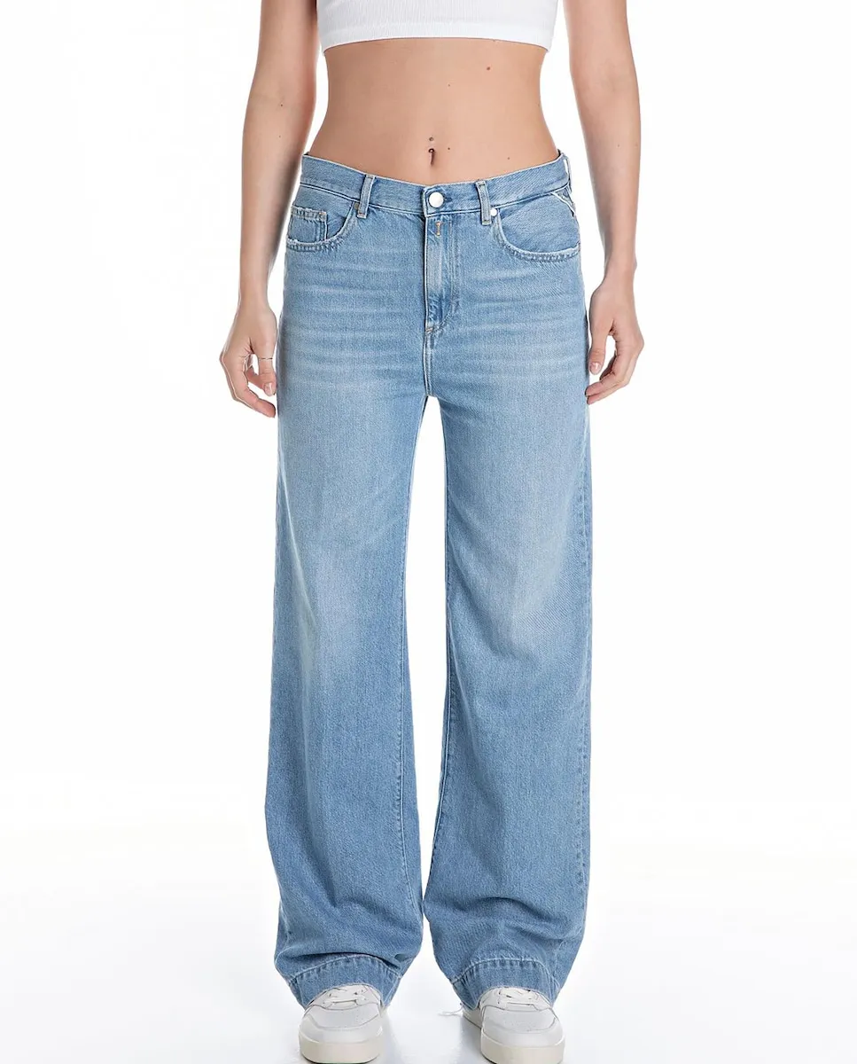 Женские ковбойские джинсы с широкими штанинами и карманами Replay, синий
Женские ковбойские джинсы с широкими штанинами и карманами Replay, синий
