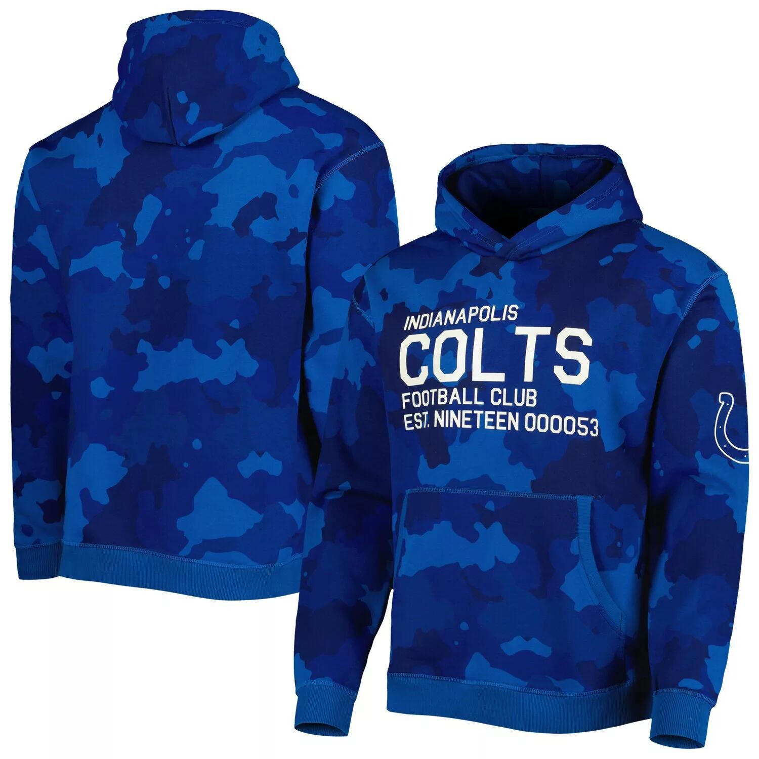 Мужской пуловер с капюшоном и камуфляжным принтом The Wild Collective Royal Indianapolis Colts
Мужской пуловер с капюшоном и камуфляжным принтом The Wild Collective Royal Indianapolis Colts