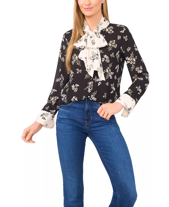 Женский топ с V-образным вырезом и длинными рукавами CeCe, черный
Женский топ с V-образным вырезом и длинными рукавами CeCe, черный