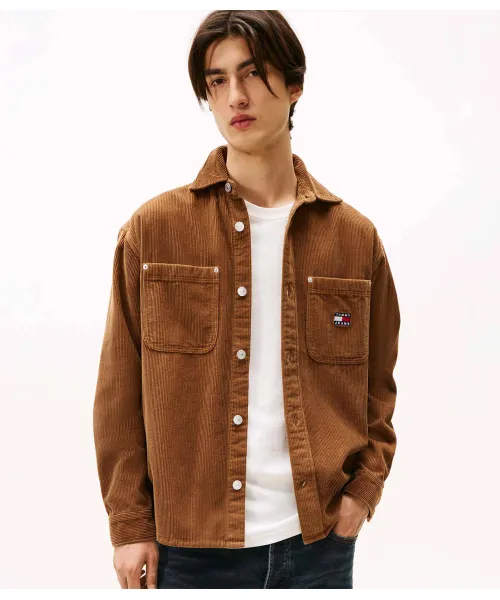 Вельветовая рубашка Loose fit Tommy Jeans, коричневый 
Вельветовая рубашка Loose fit Tommy Jeans, коричневый