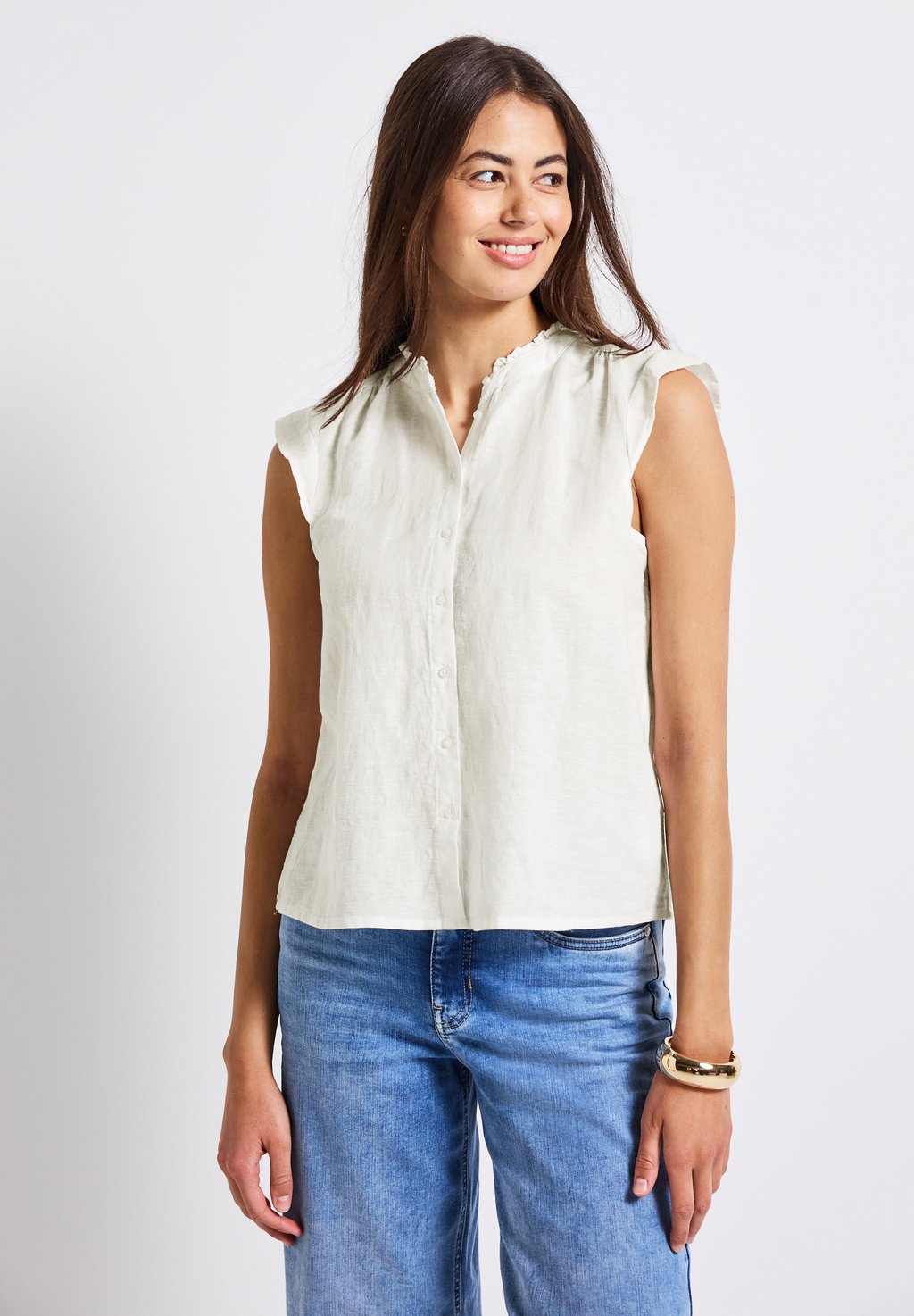 Блузка на пуговицах MIT RÜSCHEN Street One, кремовый
Блузка на пуговицах MIT RÜSCHEN Street One, кремовый