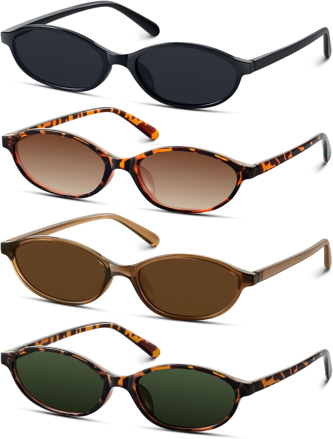 Солнцезащитные очки KUGUAOK в стиле ретро, овальные, для женщин, дизайн 90-х, маленькие «кошачий глаз», защита от УФ-излучения, модные узкие очки в стиле Y2k, Black+leopard+brown+g15
Солнцезащитные очки KUGUAOK в стиле ретро, овальные, для женщин, дизайн 90-х, маленькие «кошачий глаз», защита от УФ-излучения, модные узкие очки в стиле Y2k, Black+leopard+brown+g15