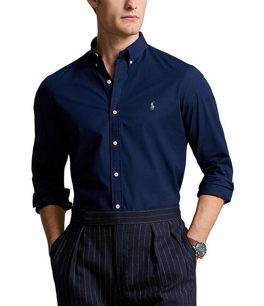 Рубашка узкого кроя из эластичного поплина Polo Ralph Lauren из тканого материала с длинными рукавами, синий
Рубашка узкого кроя из эластичного поплина Polo Ralph Lauren из тканого материала с длинными рукавами, синий