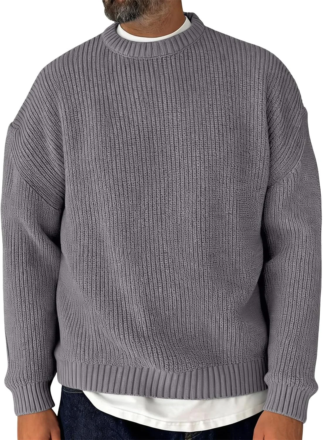 Мужской свитер-пуловер с длинными рукавами классического кроя
Мужской свитер-пуловер с длинными рукавами классического кроя