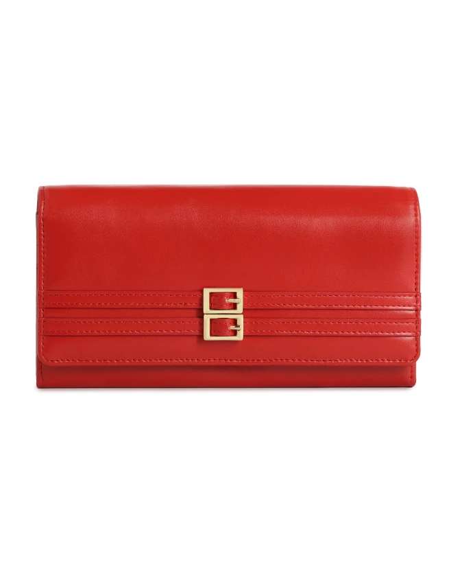 Красный кожаный кошелек с двумя пряжками Kazar, красный
Красный кожаный кошелек с двумя пряжками Kazar, красный