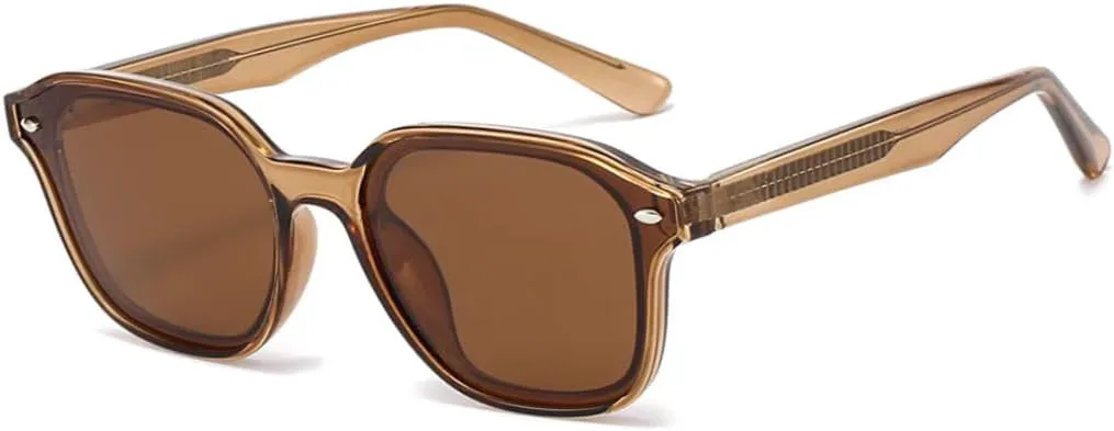 Квадратные солнцезащитные очки для женщин и мужчин с металлическим сердечником и заклепками, защита от УФ-излучения UV400, для отдыха и путешествий TVTBBVV, Brown Tea
Квадратные солнцезащитные очки для женщин и мужчин с металлическим сердечником и заклепками, защита от УФ-излучения UV400, для отдыха и путешествий TVTBBVV, Brown Tea