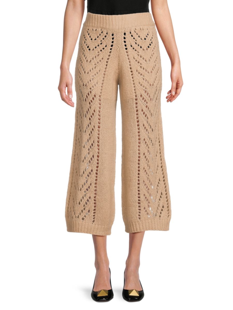 Укороченные брюки открытого кроя REDValentino, коричневый 
Укороченные брюки открытого кроя REDValentino, коричневый