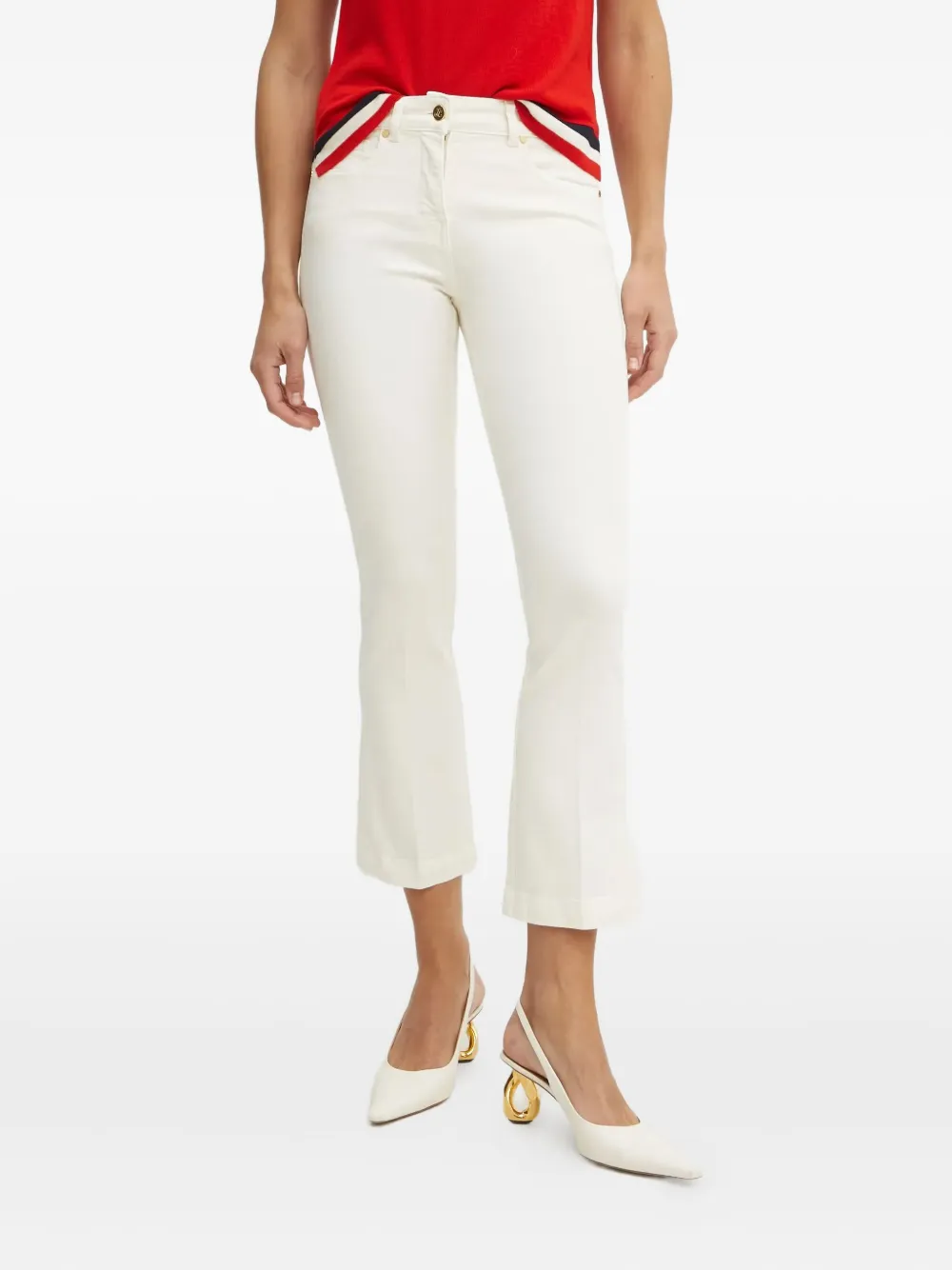 Расклешенные джинсы с логотипом LUISA SPAGNOLI, белый
Расклешенные джинсы с логотипом LUISA SPAGNOLI, белый