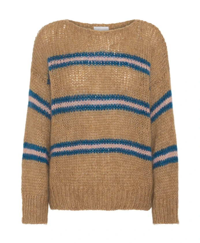 Полосатый вязаный свитер Americandreams, коричневый
Полосатый вязаный свитер Americandreams, коричневый