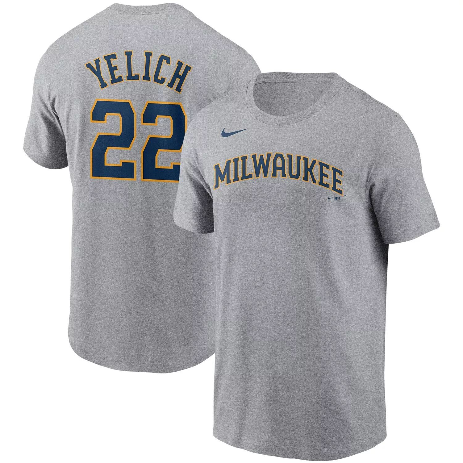 Мужская футболка Christian Yelich Grey Milwaukee Brewers с именем и номером Nike
Мужская футболка Christian Yelich Grey Milwaukee Brewers с именем и номером Nike