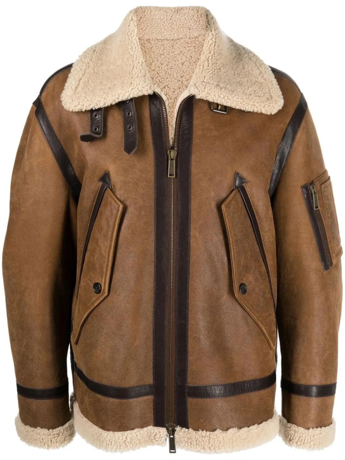 DSQUARED2 куртка со вставками из овчины, коричневый
DSQUARED2 куртка со вставками из овчины, коричневый