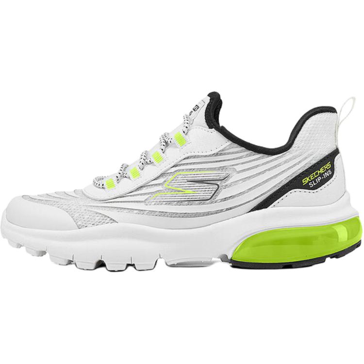 МАЛЬЧИКИ Противоскользящие амортизирующие низкие повседневные кроссовки для детей Skechers Kids, белый/зеленый 
МАЛЬЧИКИ Противоскользящие амортизирующие низкие повседневные кроссовки для детей Skechers Kids, белый/зеленый