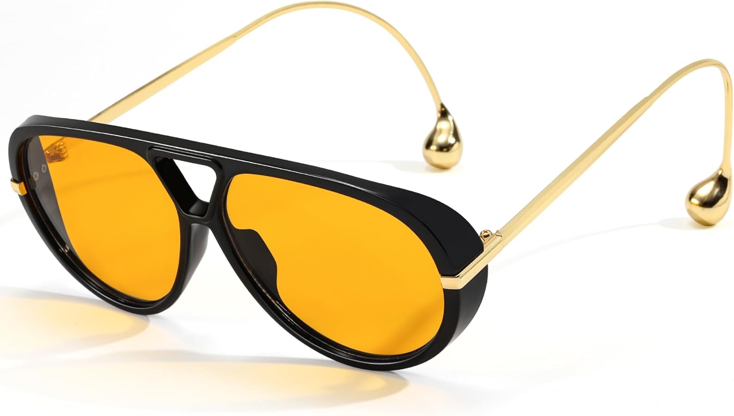 Модные солнцезащитные очки-авиаторы большого размера для женщин и мужчин, ретро-очки, большие круглые солнцезащитные очки в винтажном стиле CS012 Cesunies, Black Frame/Orange Lens
Модные солнцезащитные очки-авиаторы большого размера для женщин и мужчин, ретро-очки, большие круглые солнцезащитные очки в винтажном стиле CS012 Cesunies, Black Frame/Orange Lens