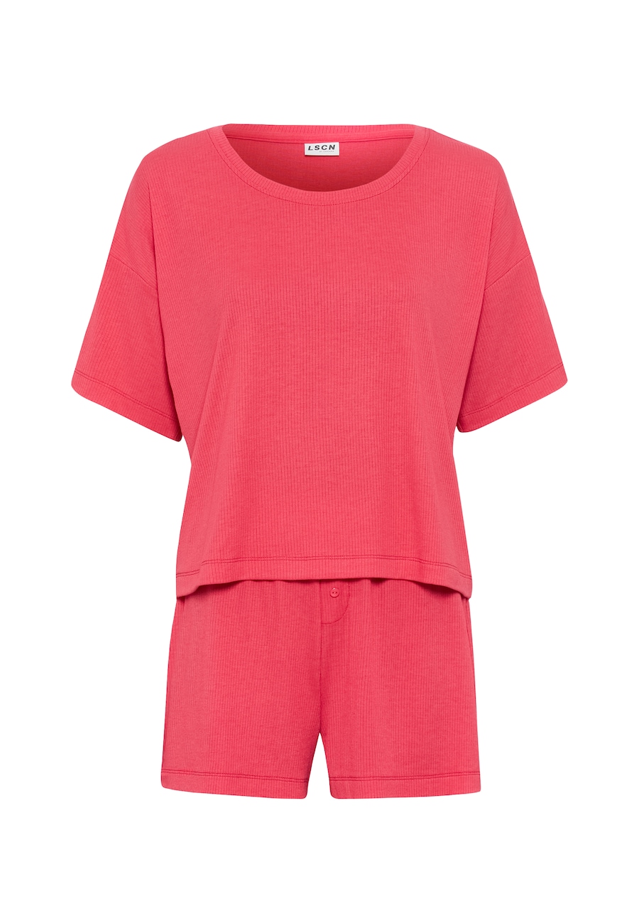 Короткий пижамный комплект LSCN by LASCANA, малиновый
Короткий пижамный комплект LSCN by LASCANA, малиновый