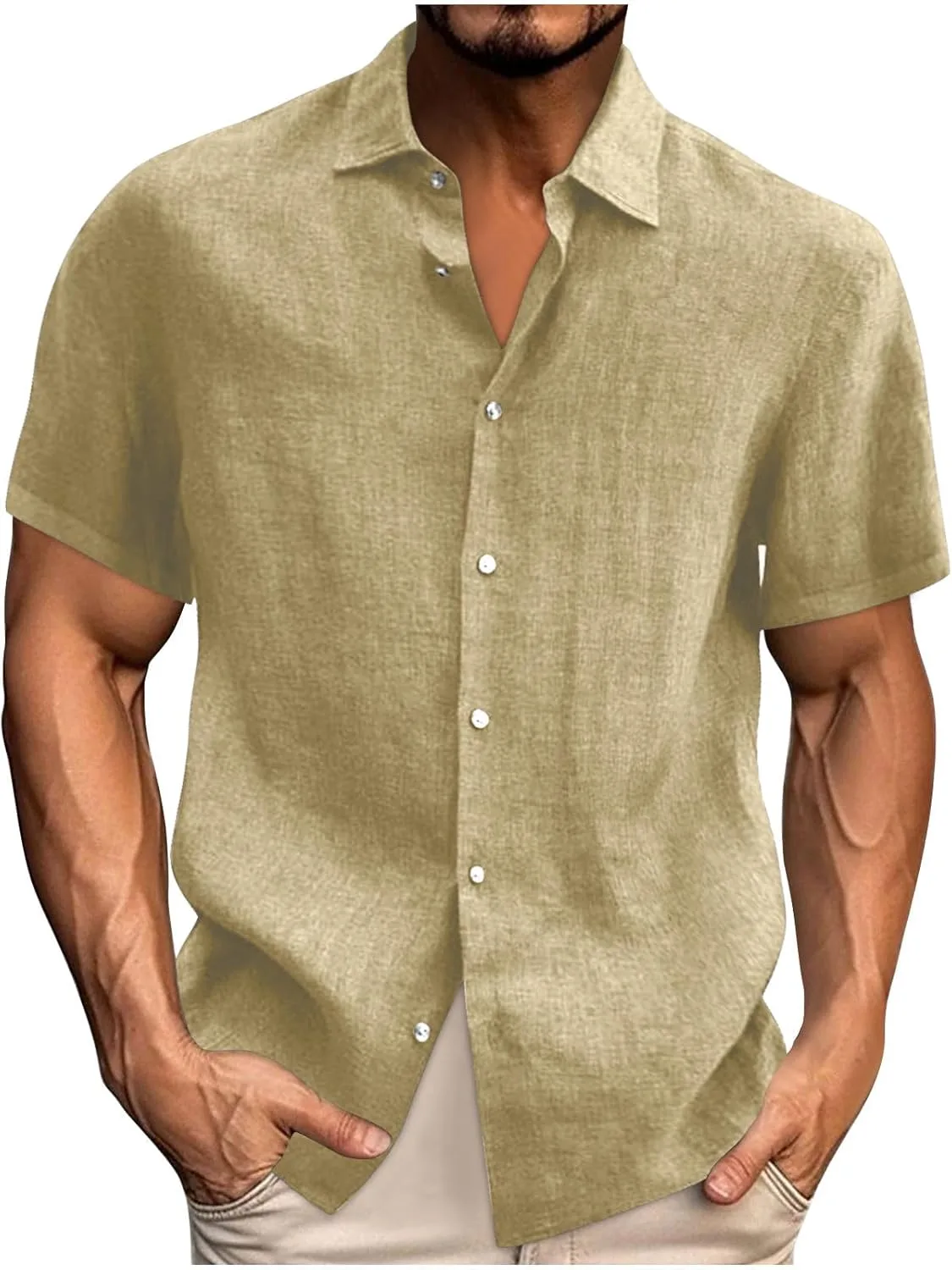 Футболка мужская Muscularfit Casual Button-Down, короткий рукав, хлопок-лен
Футболка мужская Muscularfit Casual Button-Down, короткий рукав, хлопок-лен
