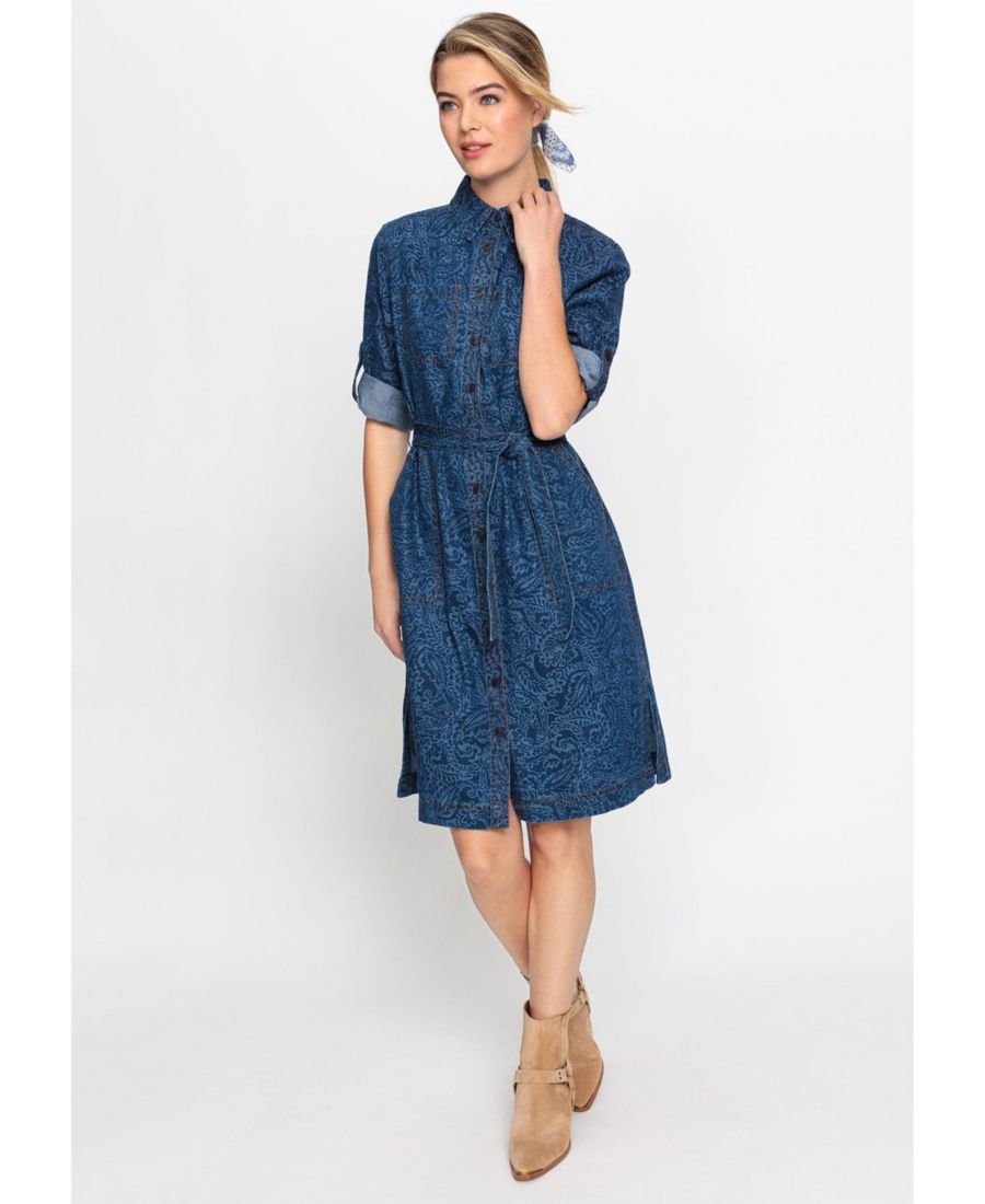 Женское джинсовое платье-рубашка с узором пейсли Olsen, Ink blue
Женское джинсовое платье-рубашка с узором пейсли Olsen, Ink blue