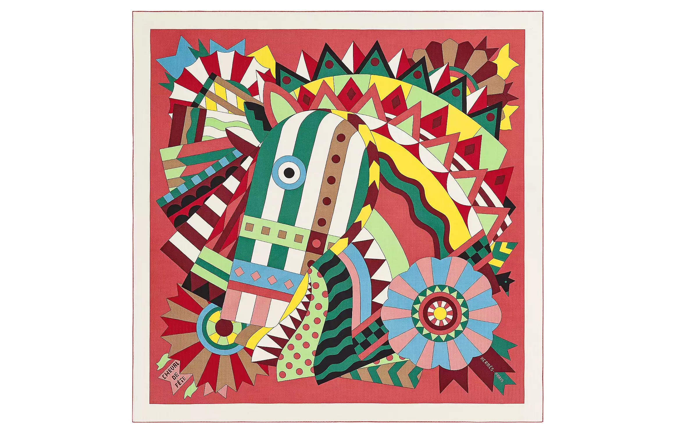 HERMES Шаль Celebration Steed для женщин в темно-розовом/зеленом/желтом цвете
HERMES Шаль Celebration Steed для женщин в темно-розовом/зеленом/желтом цвете