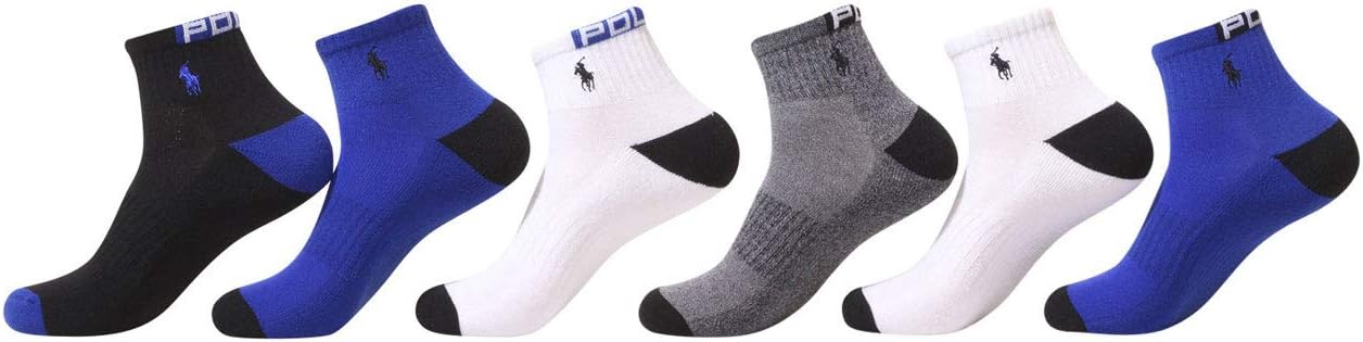 POLO RALPH LAUREN мужские спортивные хлопковые носки до щиколотки - набор из 6 пар - влагоотводящая сетчатая ткань, Black,Royal,White,Grey
POLO RALPH LAUREN мужские спортивные хлопковые носки до щиколотки - набор из 6 пар - влагоотводящая сетчатая ткань, Black,Royal,White,Grey
