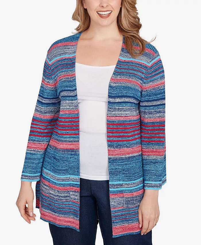 Кардиган большого размера с открытыми ребристыми полосками и передним карманом Ruby Rd., мультиколор
Кардиган большого размера с открытыми ребристыми полосками и передним карманом Ruby Rd., мультиколор