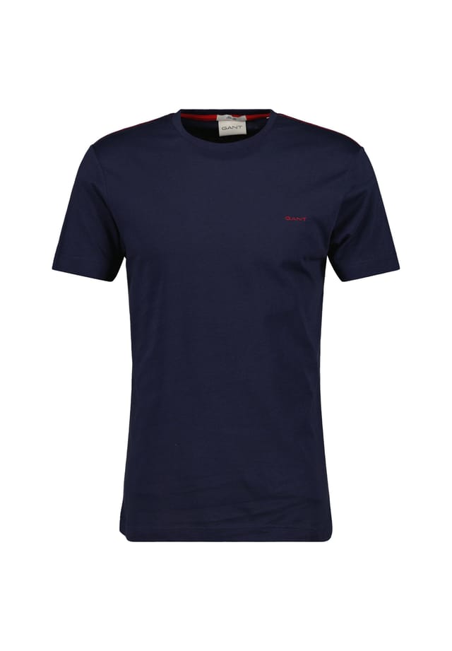 Футболка - контрастный логотип круглый вырез короткий рукав хлопок вышитый логотип Gant, синий 
Футболка - контрастный логотип круглый вырез короткий рукав хлопок вышитый логотип Gant, синий