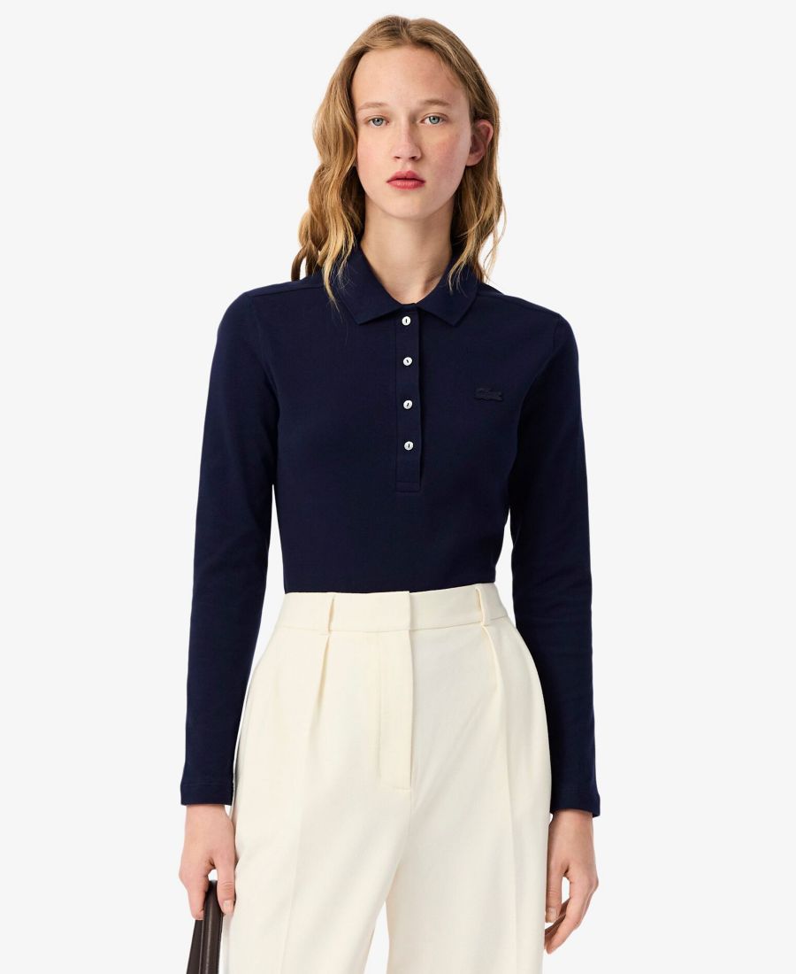 Женская облегающая блузка с длинными рукавами LACOSTE LACOSTE USA, Navy Blue
Женская облегающая блузка с длинными рукавами LACOSTE LACOSTE USA, Navy Blue