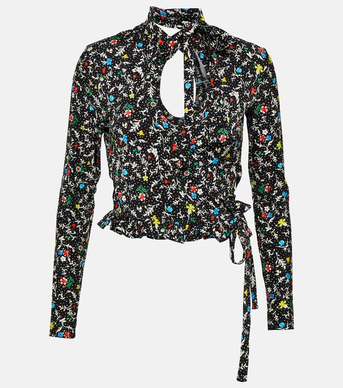 Укороченный топ с запахом и принтом PACO RABANNE, черный
Укороченный топ с запахом и принтом PACO RABANNE, черный