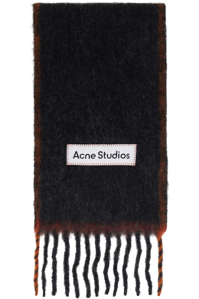 Узкий шерстяной мохеровый шарф Acne Studios, черный
Узкий шерстяной мохеровый шарф Acne Studios, черный