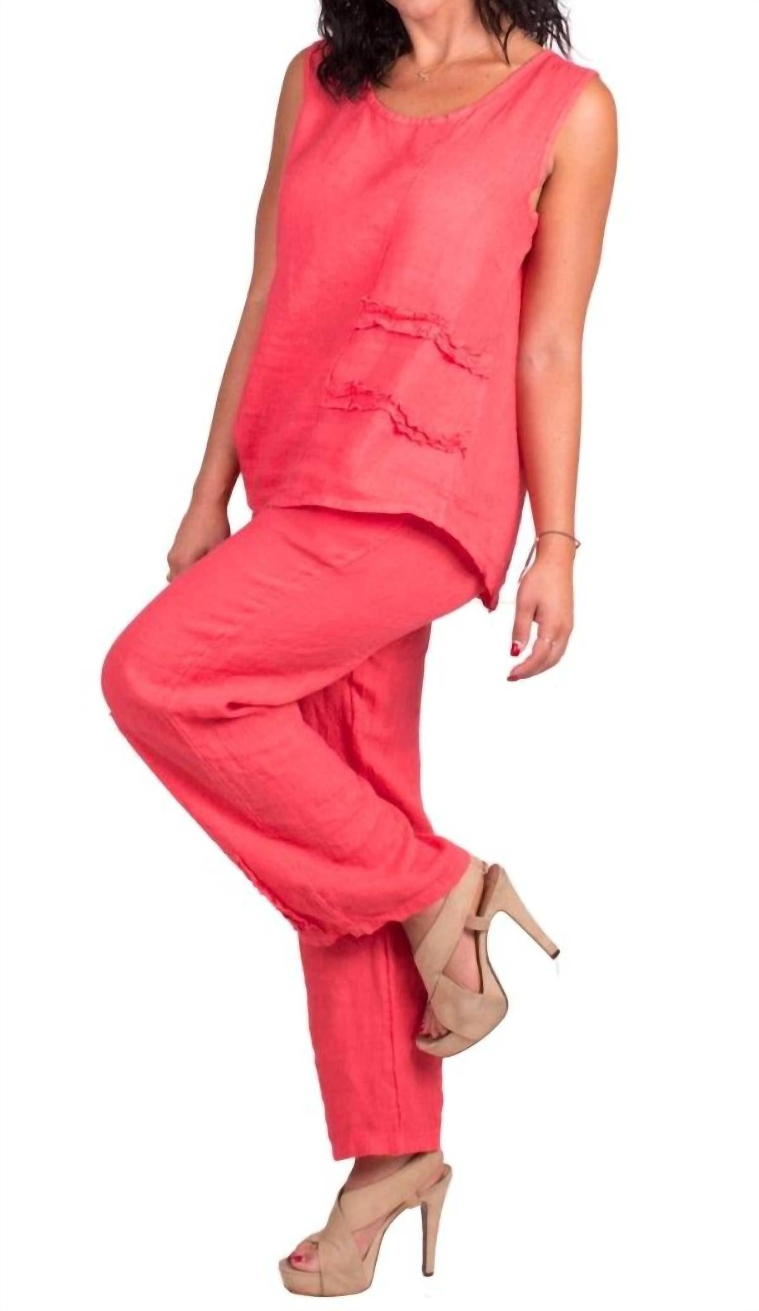 Льняной топ Palermo с короткими рукавами цвета коралла Gigi Moda, коралловый
Льняной топ Palermo с короткими рукавами цвета коралла Gigi Moda, коралловый