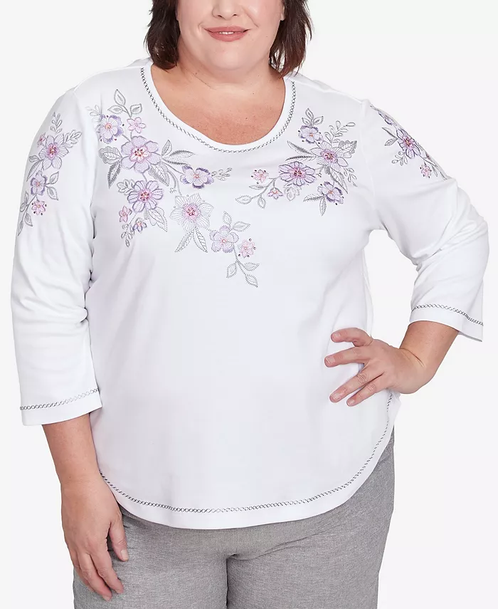 Топ с круглым вырезом и вышитыми цветами Crystal Springs размера Plus Alfred Dunner, мультиколор
Топ с круглым вырезом и вышитыми цветами Crystal Springs размера Plus Alfred Dunner, мультиколор