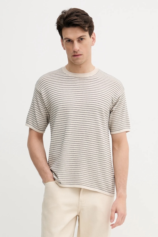 Хлопковая футболка United Colors Of Benetton, бежевый
Хлопковая футболка United Colors Of Benetton, бежевый