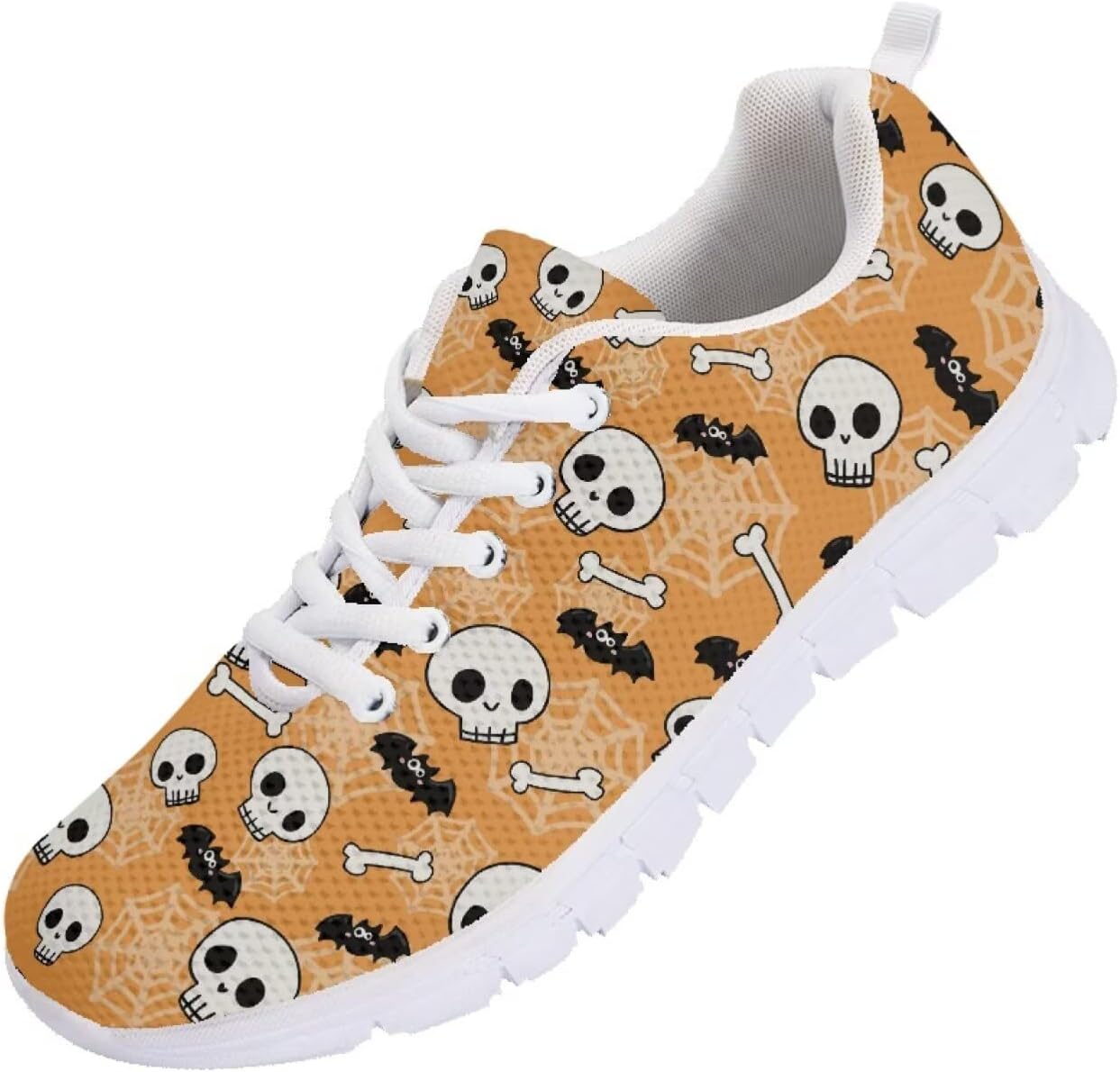 Кроссовки Forchrinse на Хэллоуин для женщин и мужчин, дышащие, с шнуровкой, для прогулок, повседневные сетчатые, противоскользящие теннисные туфли, Halloween Skull Bat
Кроссовки Forchrinse на Хэллоуин для женщин и мужчин, дышащие, с шнуровкой, для прогулок, повседневные сетчатые, противоскользящие теннисные туфли, Halloween Skull Bat