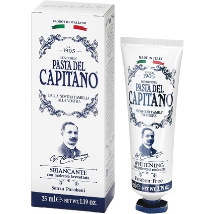 Pasta del Capitano 1905 Отбеливающая зубная паста 25 мл
Pasta del Capitano 1905 Отбеливающая зубная паста 25 мл