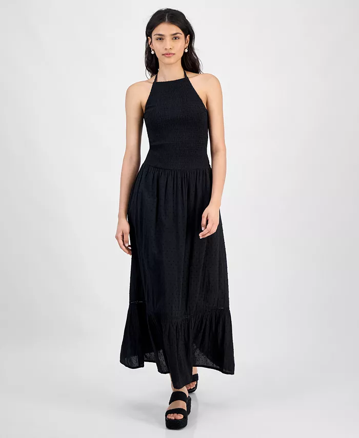 Женское хлопковое макси-платье с завязками на шее и сборкой And Now This, черный
Женское хлопковое макси-платье с завязками на шее и сборкой And Now This, черный