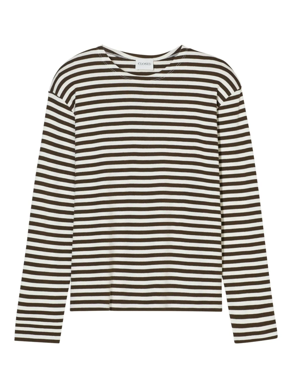 Полосатый топ с длинными рукавами Closed, белый 
Полосатый топ с длинными рукавами Closed, белый