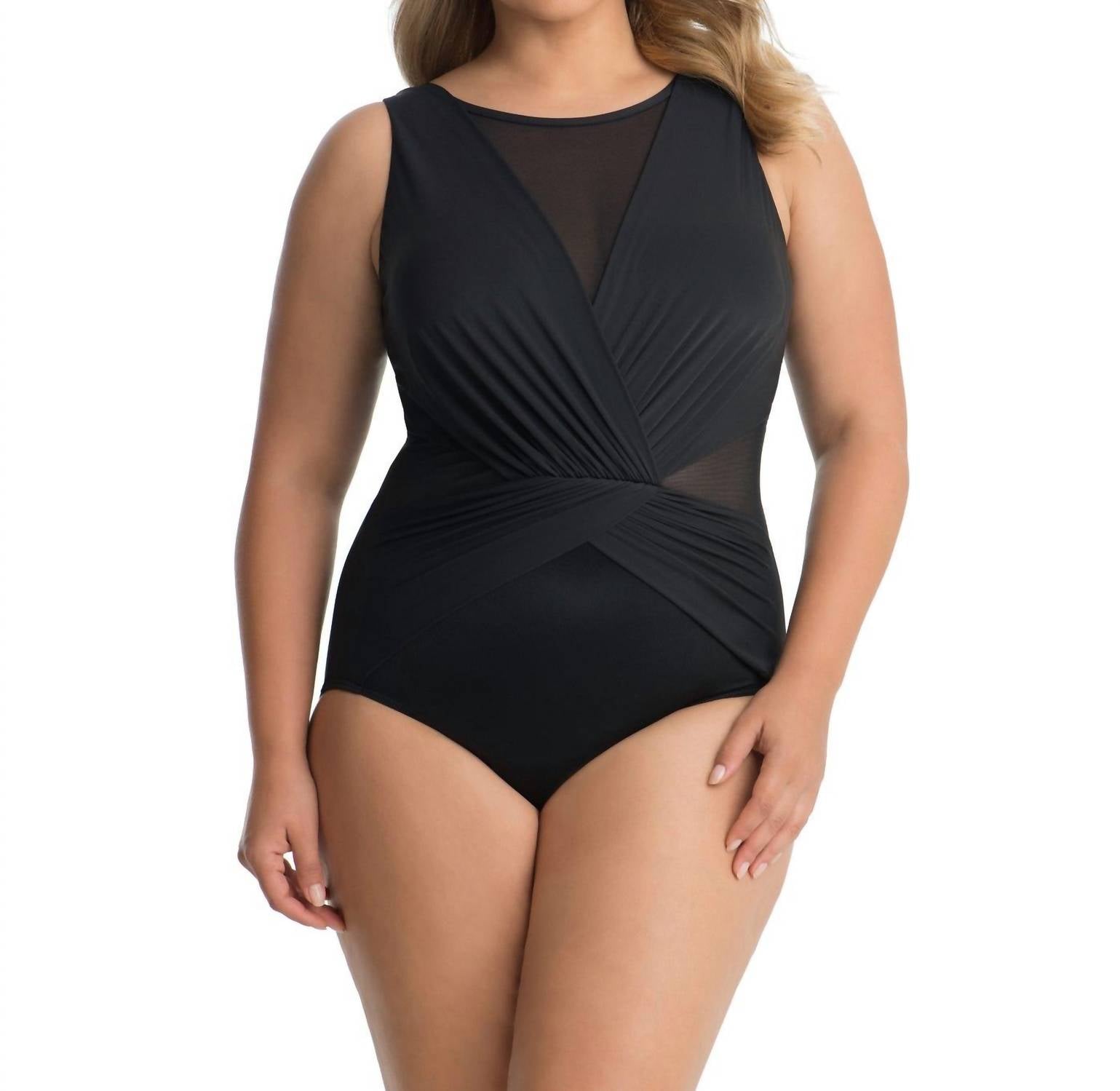 Miraclesuit Слитный купальник Palma с высоким воротником, большого размера, черный
Miraclesuit Слитный купальник Palma с высоким воротником, большого размера, черный
