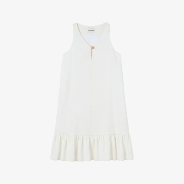 Платье мини Claudie Pierlot без рукавов с V-образным вырезом и рюшами, белый
Платье мини Claudie Pierlot без рукавов с V-образным вырезом и рюшами, белый