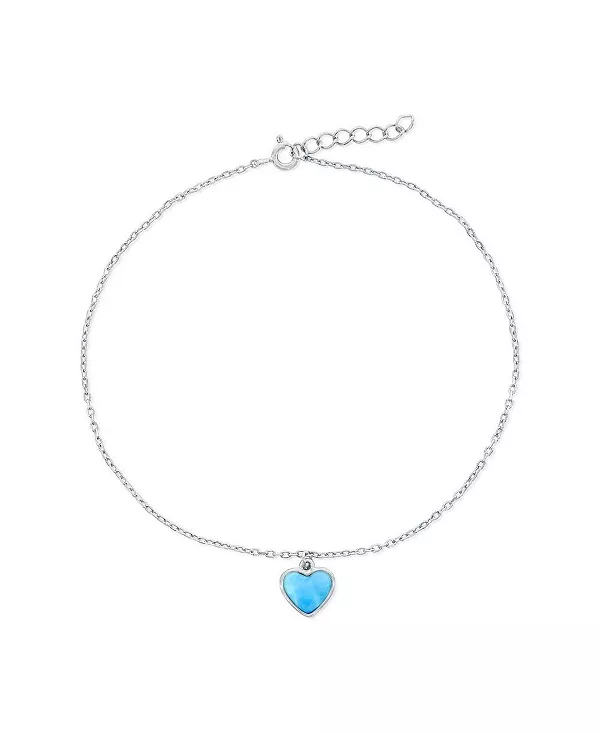 Серебряный браслет на лодыжку с подвеской в виде сердца из ларимара Caribbean Treasures, blue
Серебряный браслет на лодыжку с подвеской в виде сердца из ларимара Caribbean Treasures, blue