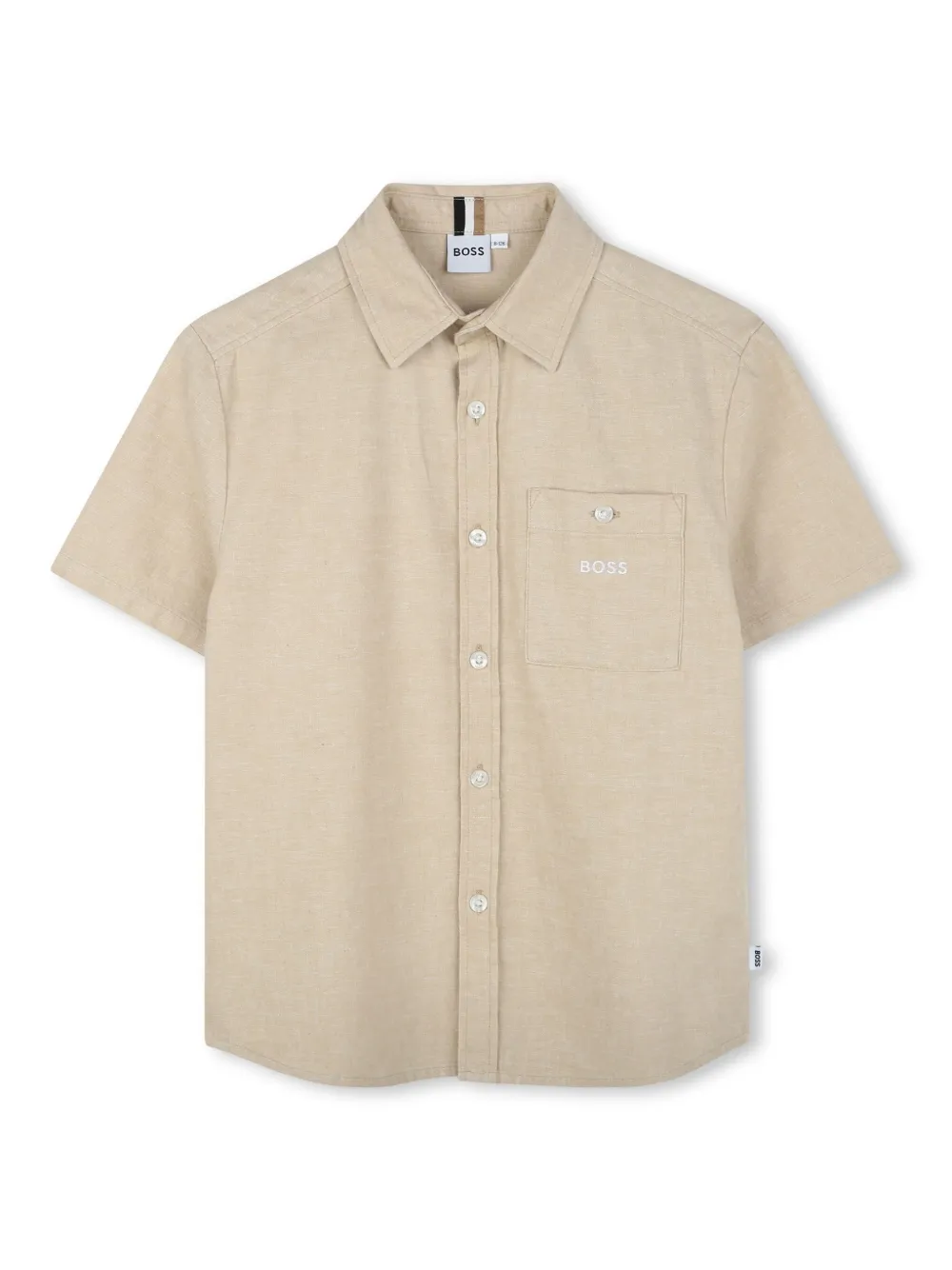 Рубашка с вышитым логотипом BOSS Kidswear, нейтральный 
Рубашка с вышитым логотипом BOSS Kidswear, нейтральный