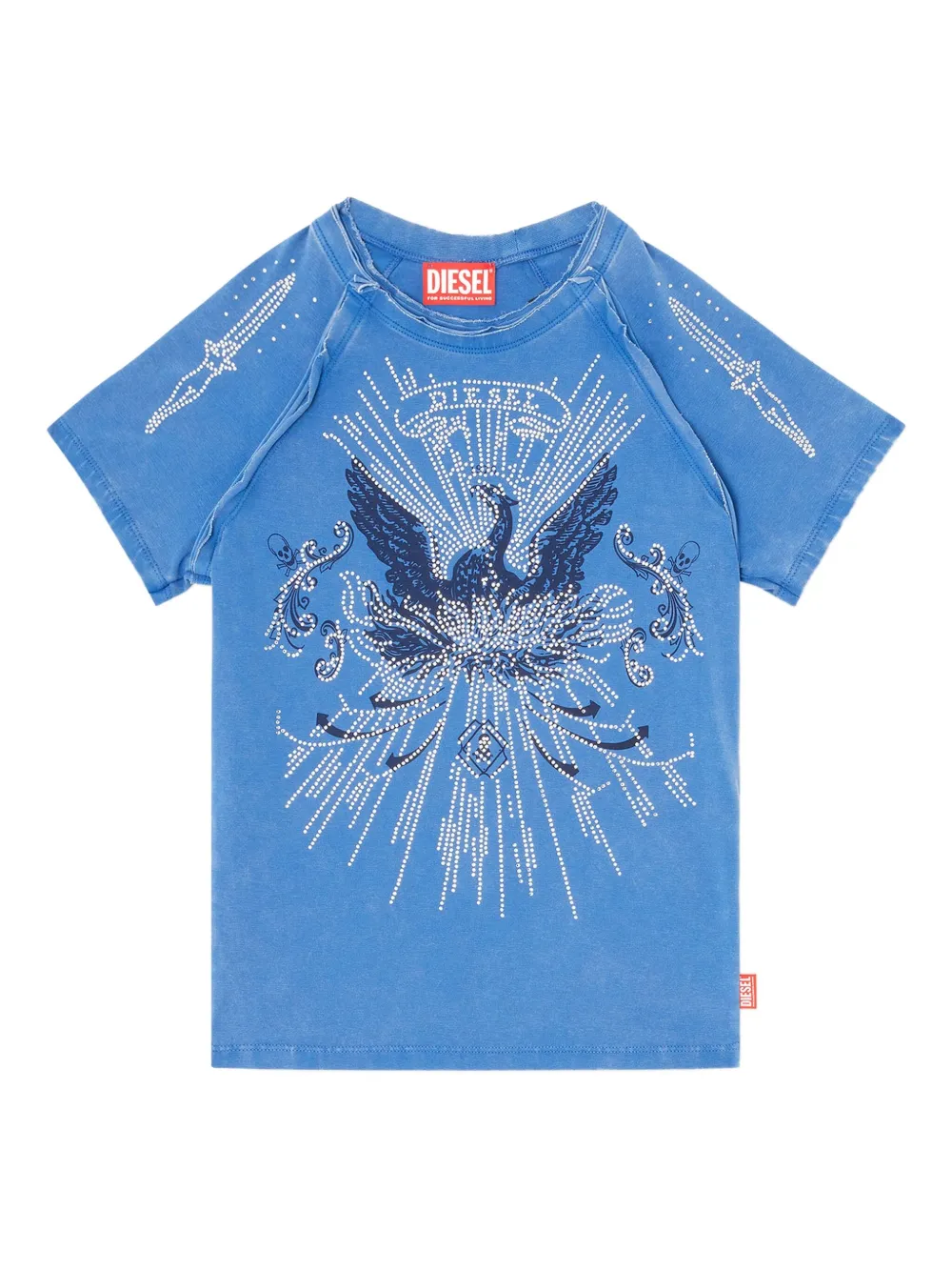 Футболка с рукавами реглан, украшенная стразами DIESEL, синий
Футболка с рукавами реглан, украшенная стразами DIESEL, синий