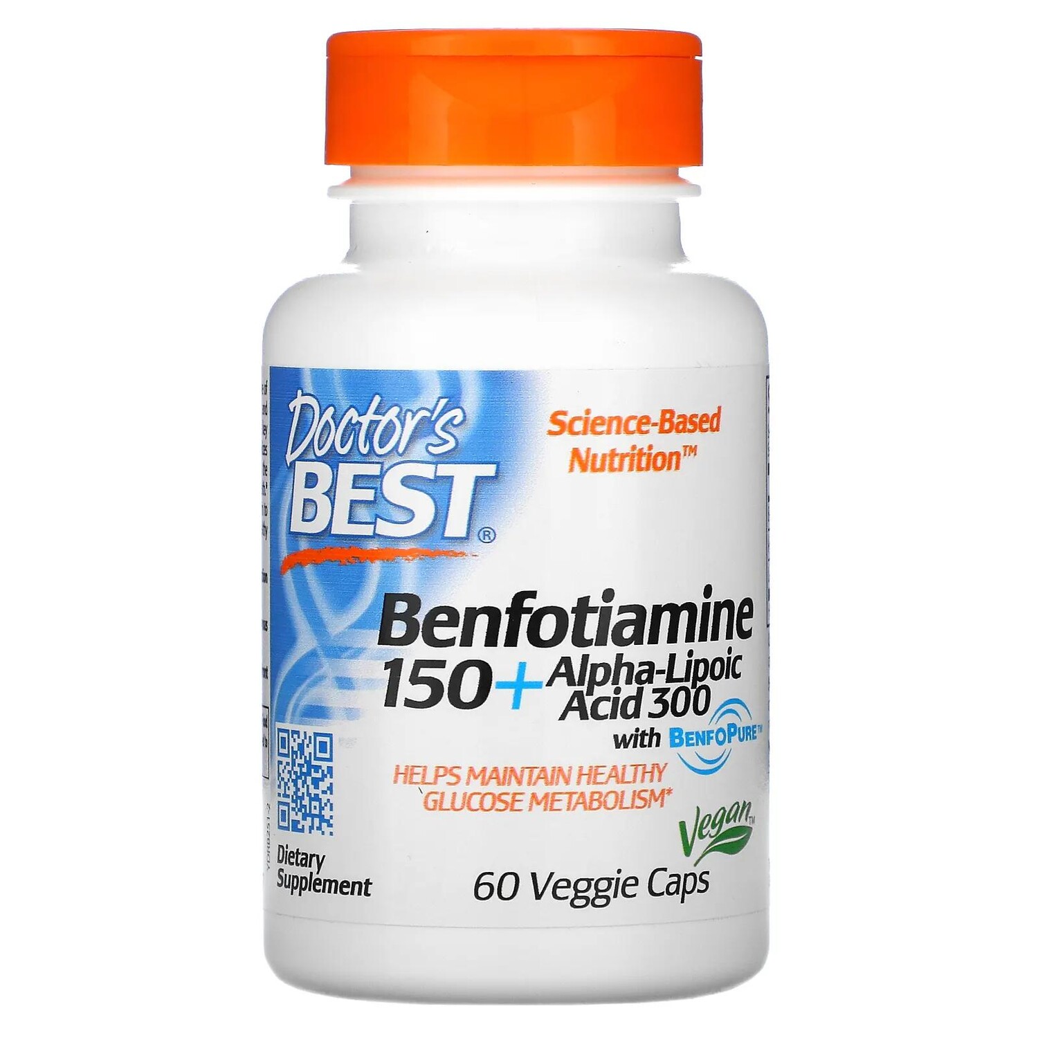 Doctor's Best Benfotiamine 150 + Alpha-Lipoic Acid 300 with BenfoPure 60 Veggie Caps
Doctor's Best Benfotiamine 150 + Alpha-Lipoic Acid 300 with BenfoPure 60 Veggie Caps