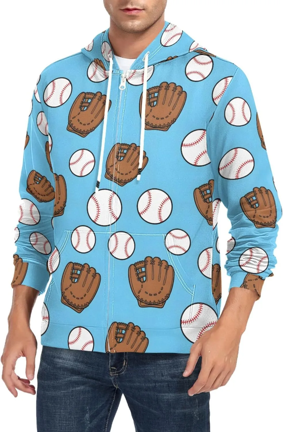 Мужская худи с принтом бейсбольной перчатки, с карманом CUPADA
Мужская худи с принтом бейсбольной перчатки, с карманом CUPADA