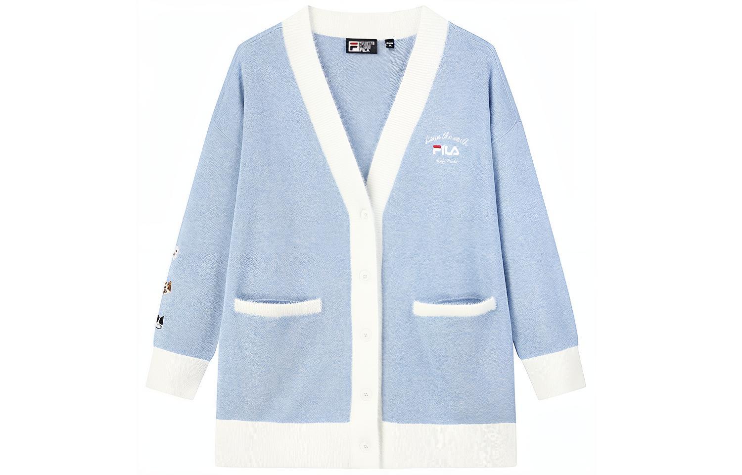 Футболка X Pepe Shimada вязаная женская облачно-голубая и хизер серая FILA 
Футболка X Pepe Shimada вязаная женская облачно-голубая и хизер серая FILA