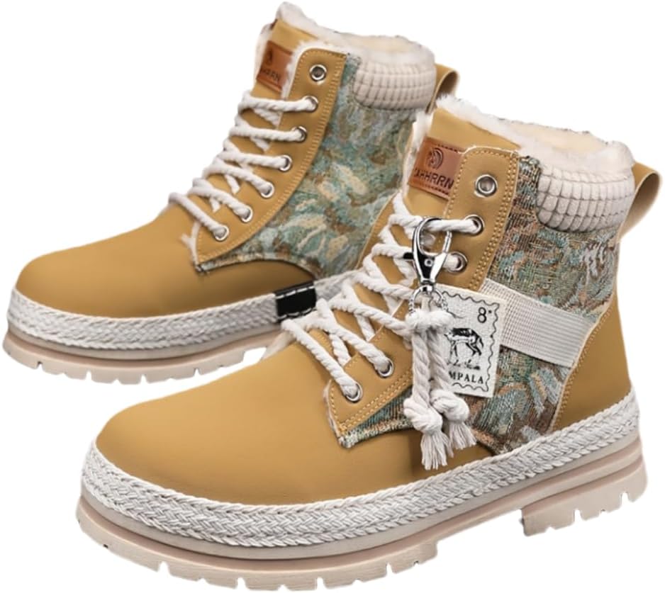 Мужские модные высокие зимние ботинки HHHCHPM с теплой плюшевой подкладкой, удобные нескользящие шнуровки, повседневная обувь для активного отдыха мужчин, желтый
Мужские модные высокие зимние ботинки HHHCHPM с теплой плюшевой подкладкой, удобные нескользящие шнуровки, повседневная обувь для активного отдыха мужчин, желтый