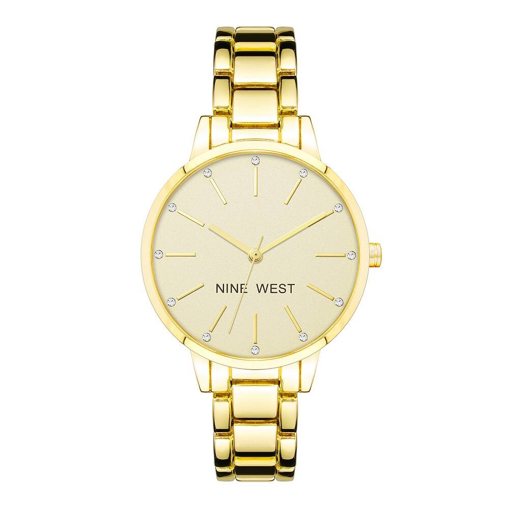 Женские золотистые часы-браслет Nine West с хрустальными акцентами, цвет Gold Tone Champagne
Женские золотистые часы-браслет Nine West с хрустальными акцентами, цвет Gold Tone Champagne