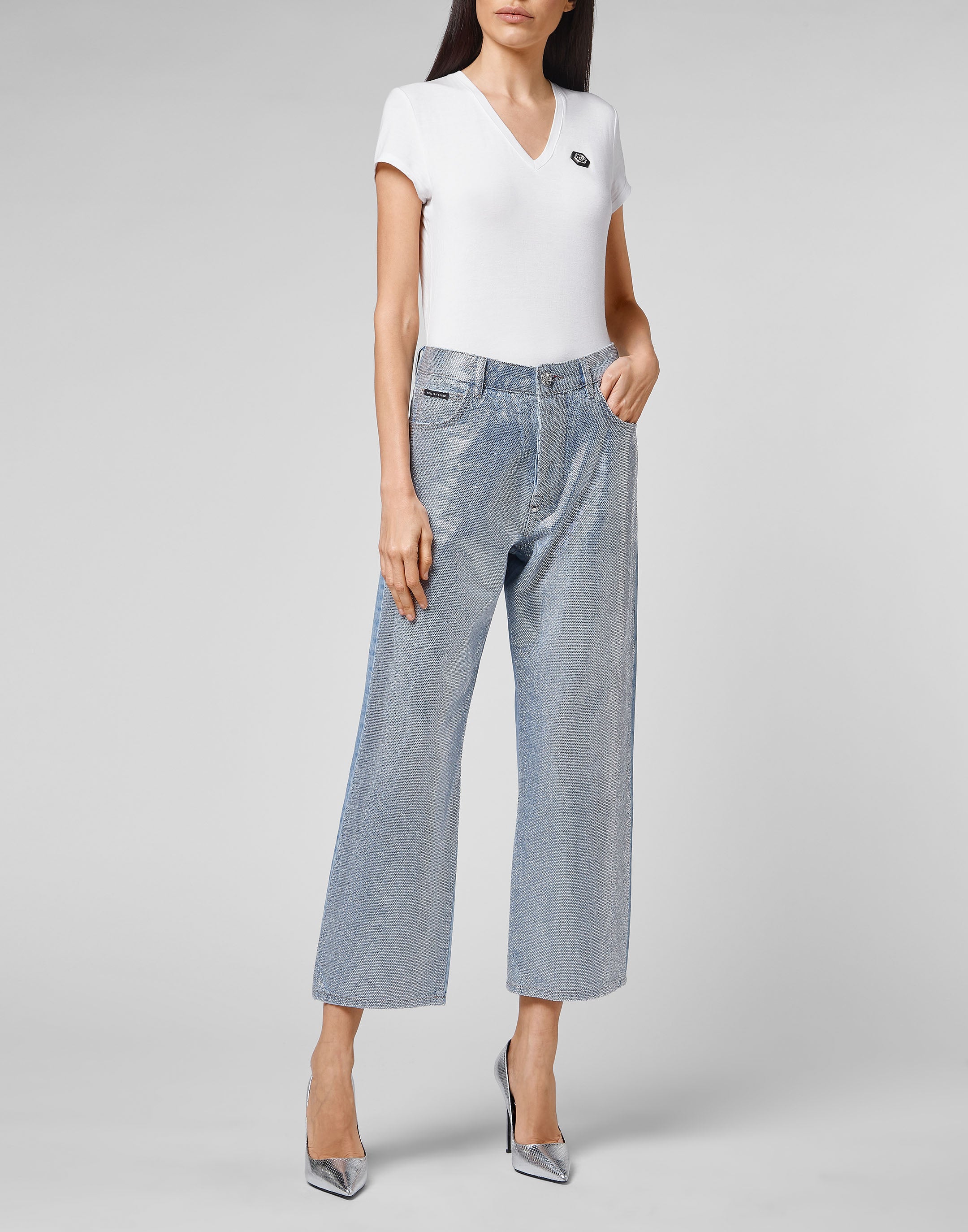 Джинсовые брюки с высокой посадкой, полностью кристалл PHILIPP PLEIN, цвет grisailleturquoise
Джинсовые брюки с высокой посадкой, полностью кристалл PHILIPP PLEIN, цвет grisailleturquoise