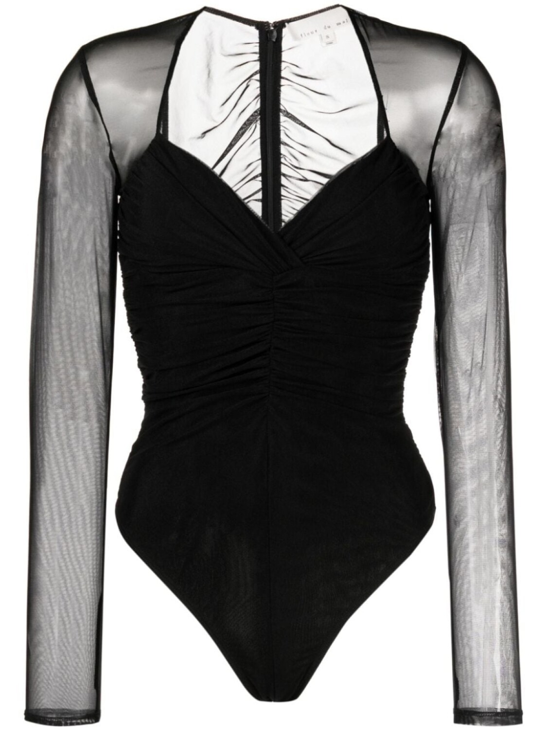 Боди с длинными рукавами и сборками Fleur Du Mal, черный
Боди с длинными рукавами и сборками Fleur Du Mal, черный