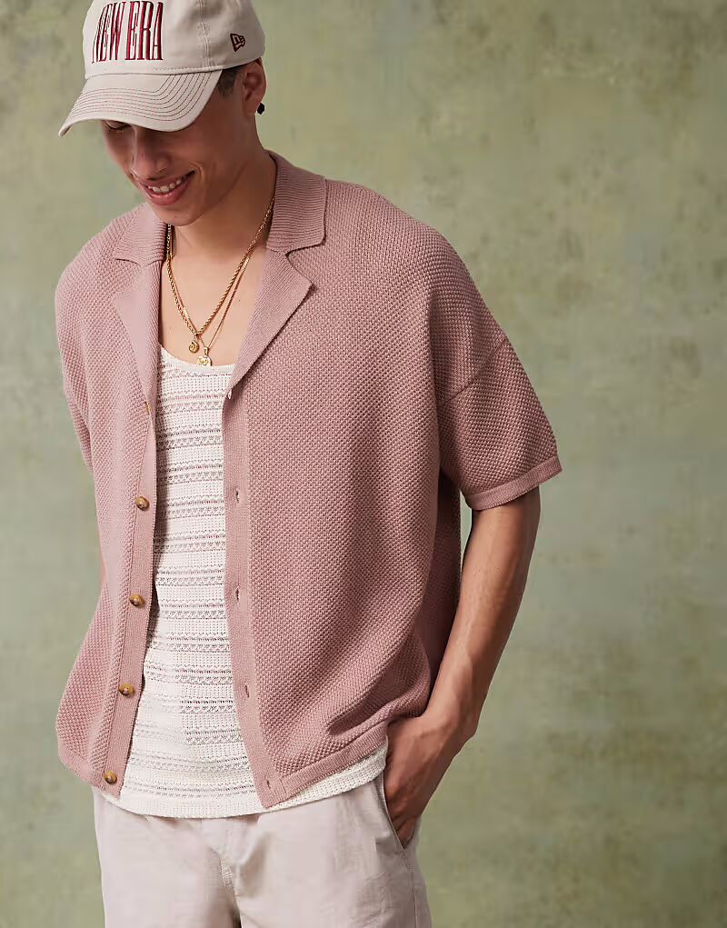 ASOS DESIGN свободный трикотажный поло с фактурным воротом Revere темно-розового цвета
ASOS DESIGN свободный трикотажный поло с фактурным воротом Revere темно-розового цвета