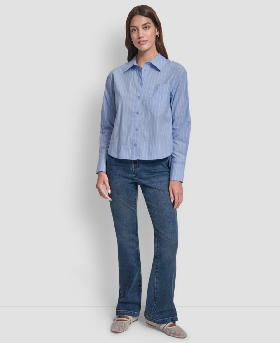 Женская укороченная рубашка с длинными рукавами и застежкой на пуговицы спереди DKNY Jeans, Chambray
Женская укороченная рубашка с длинными рукавами и застежкой на пуговицы спереди DKNY Jeans, Chambray