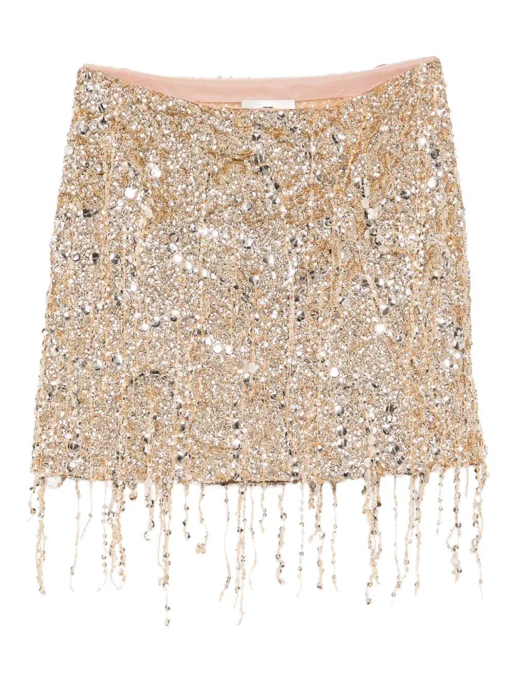 Мини-юбка из тюля с бахромой и пайетками Elisabetta Franchi, золотой
Мини-юбка из тюля с бахромой и пайетками Elisabetta Franchi, золотой